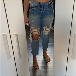 Ripped boyfriend jeans